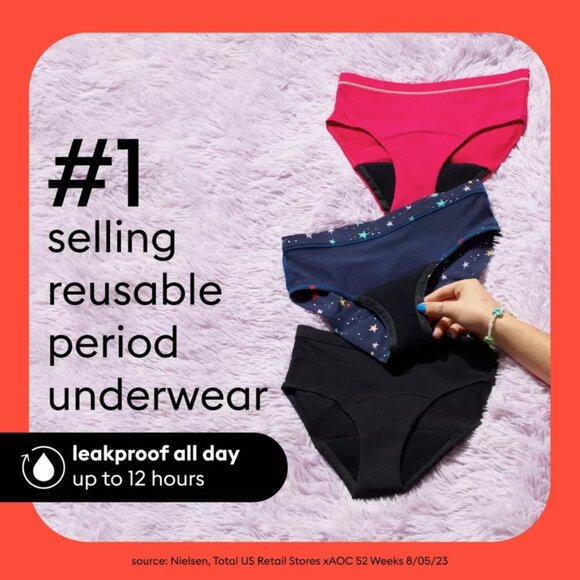 NEW✅ BUNDLE OF TWO! Thinx for all period Teens Bikini Size S,M,L,XL - Picture 4 of 13